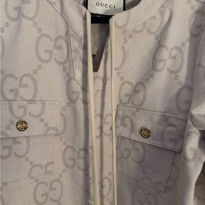 Gucci Light Gray Monogram Shift Dress